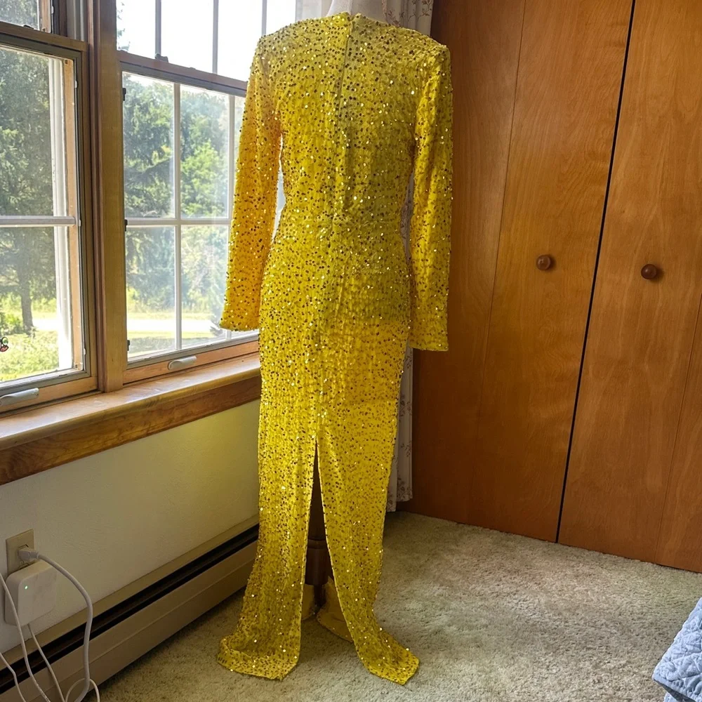 Luxurious Yellow Sequin Dress (NWT) - Picture 11 of 17